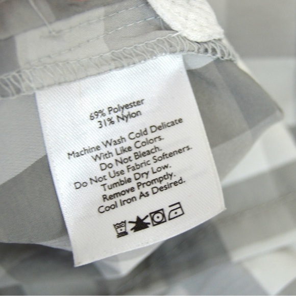 Eddie Bauer Nylon Blend Side Vent Roll Tab Sleeve Button Down Checkered Shirt - Picture 8 of 10